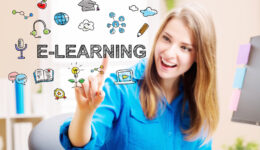 E-Learning concept with young woman